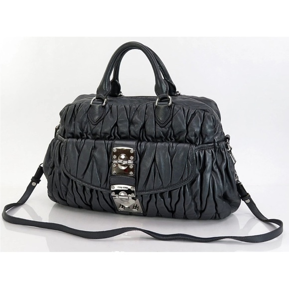 Miu Miu Handbags - Miu Miu Black Leather Satchel